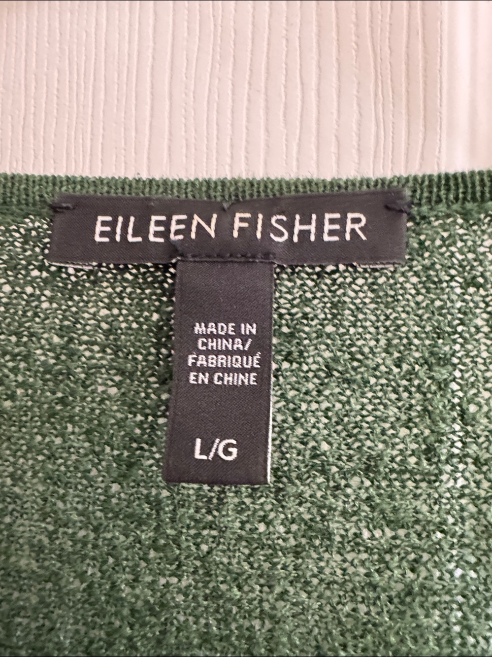 100% organic Linen. Eileen Fisher Forest Green Textured Knit tunic Sweater - Picture 2 of 10